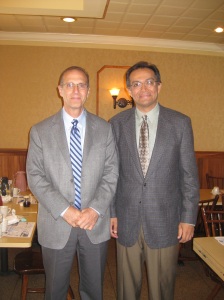 Larry and Salim stop to pose for a quick picture during breakfast.